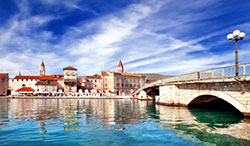 Croatia River, Bridge, and Building