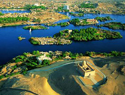 An aerial view of the Nile in Egypt