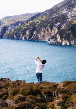 Golfing at Slieve League mountain in county Donegal, Ireland