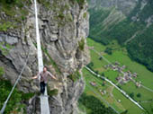 Swinging Bridge Over Deep Chasm by Grant Olsen