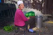 Woman Peeling Vegetables by David Taffet